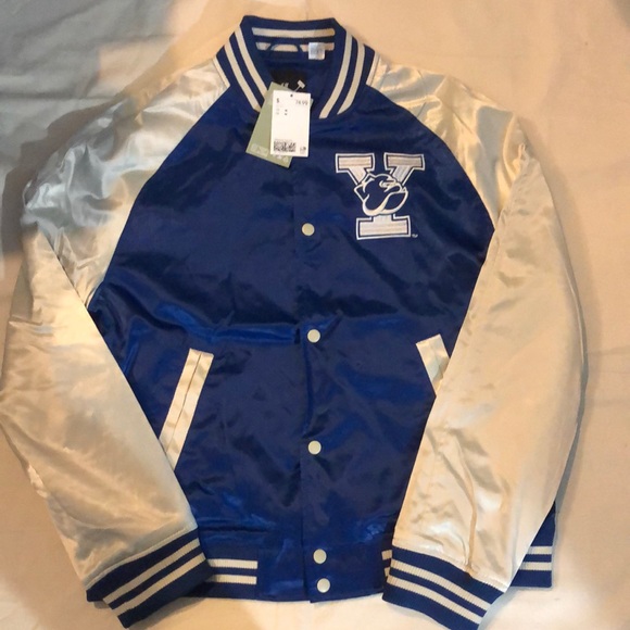 H&M Jackets & Coats Nwt Hm Satin Bomber Jacket Yale University Bulldog Boola Boola Size M